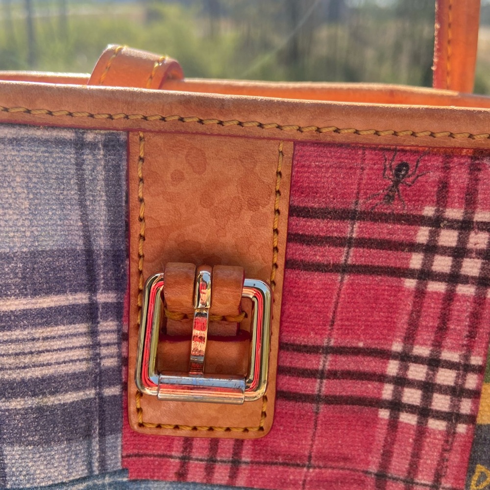 Dooney & Bourke Patchwork Plaid Multicolor Leathe… - image 4